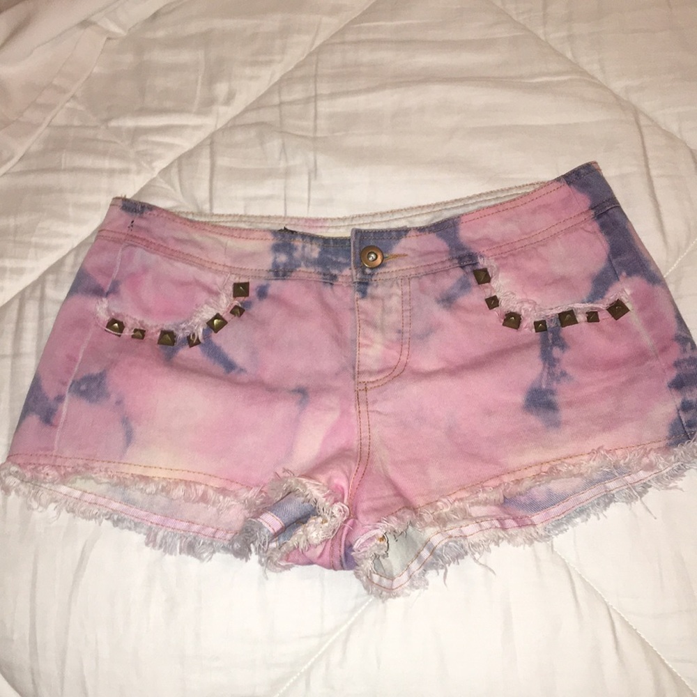 Tie dye (bought this way) shorts with detailing